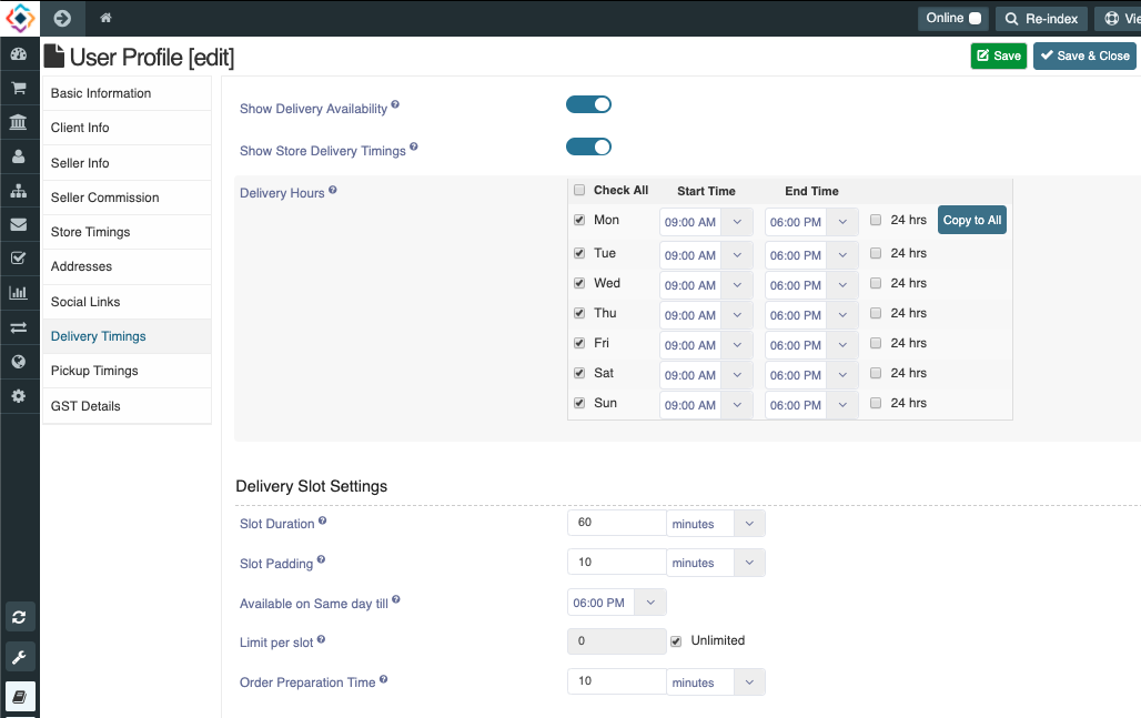 Configure delivery timing